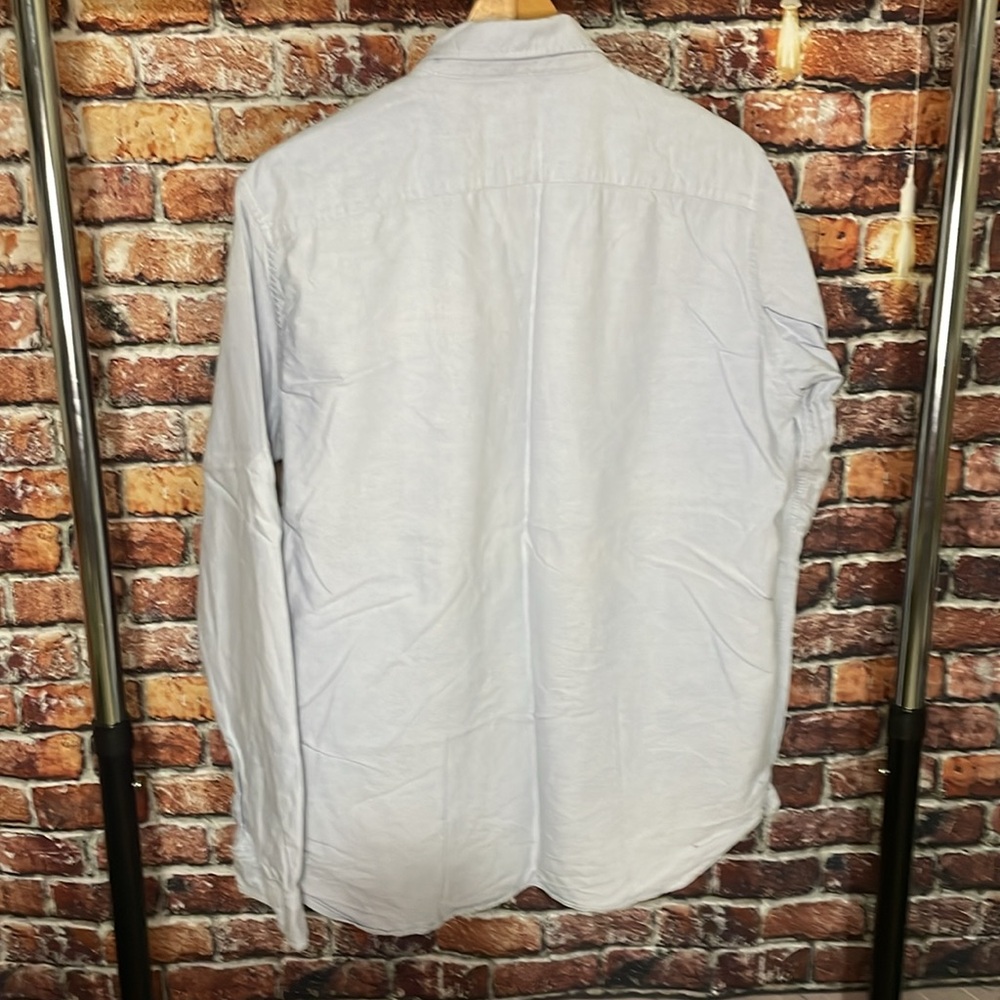 Uniqlo Men's Light Blue Button-Down Shirt pocket large slim fit - Picture 4 of 4